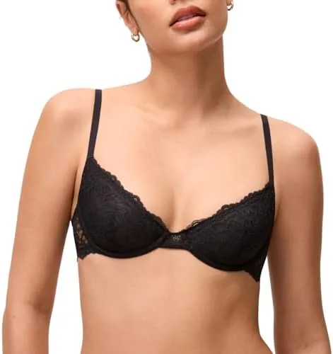 halobliss demi lace bra for women small breasted unlined black 38a